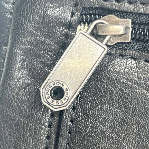 Spikes & Sparrow Tablet Case Black Buffalo Leather iPad Sleeve Zipper Bag 11x9.5 - Picture 9 of 10